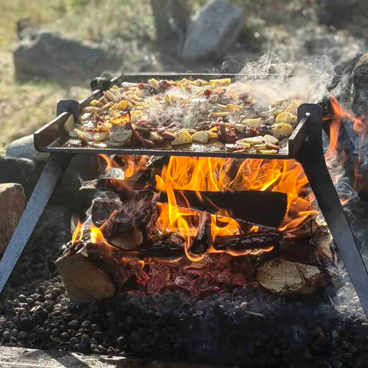 Grillplate med høye kanter