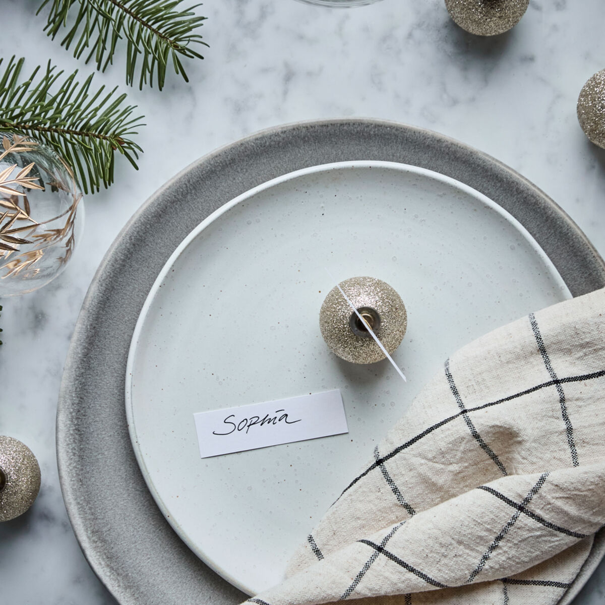 House Doctor Glitter Kortholder 6-pak