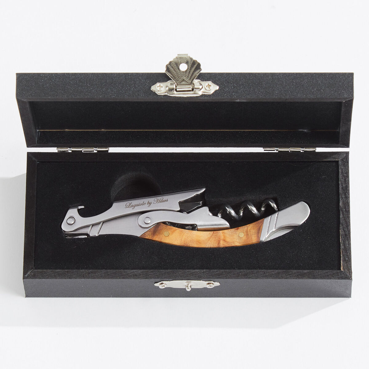 Vinåbner i gaveæske, oliventræ