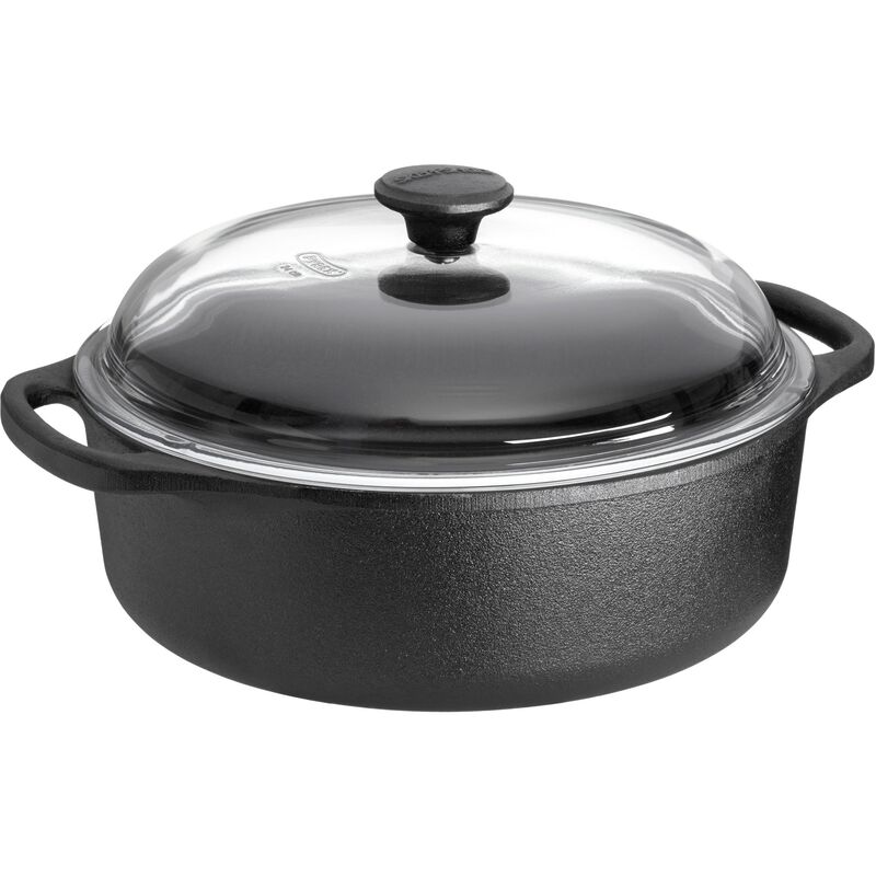 Rund Gryta 3 Liter Gjutjärn Glaslock
