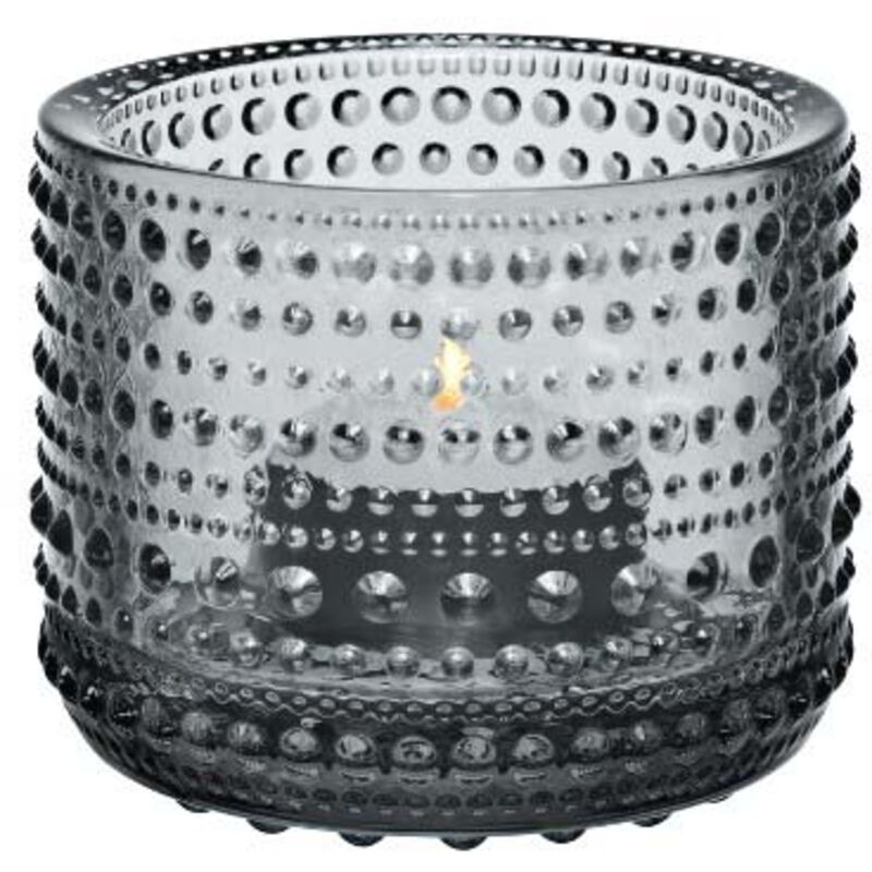 Kastehelmi-kynttilälyhty, 6,4cm, harmaa