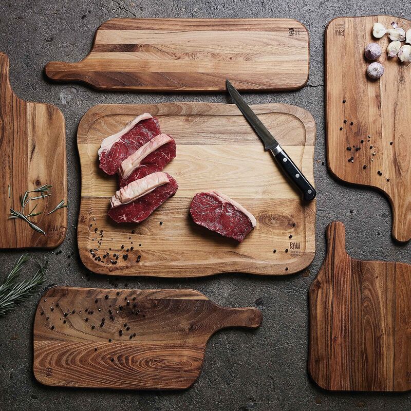 Skärbräda med vätskeräffla Teak