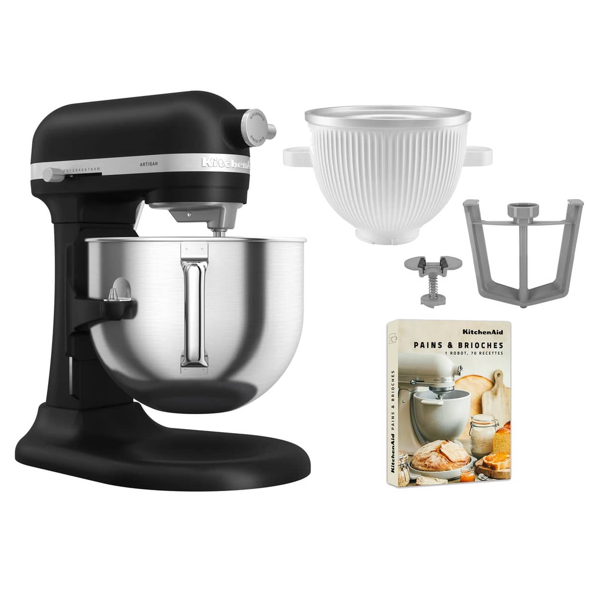 Artisan 5KSM70SHXE køkkenmaskine 6,6 liter + 5KSMICM Ice Cream Maker, black matte