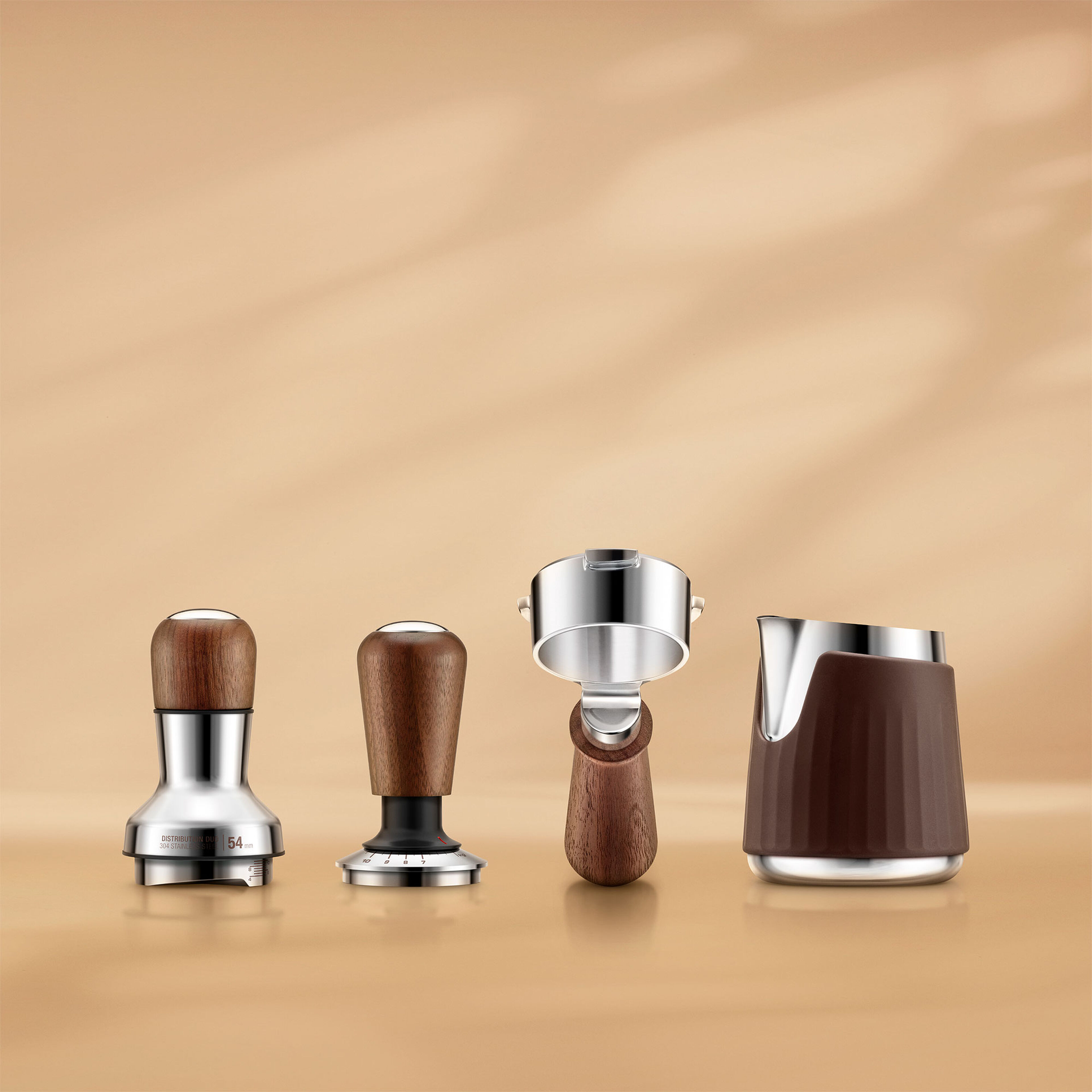 SEA303WLW Tamper og dispenser 58 mm, valnøtt