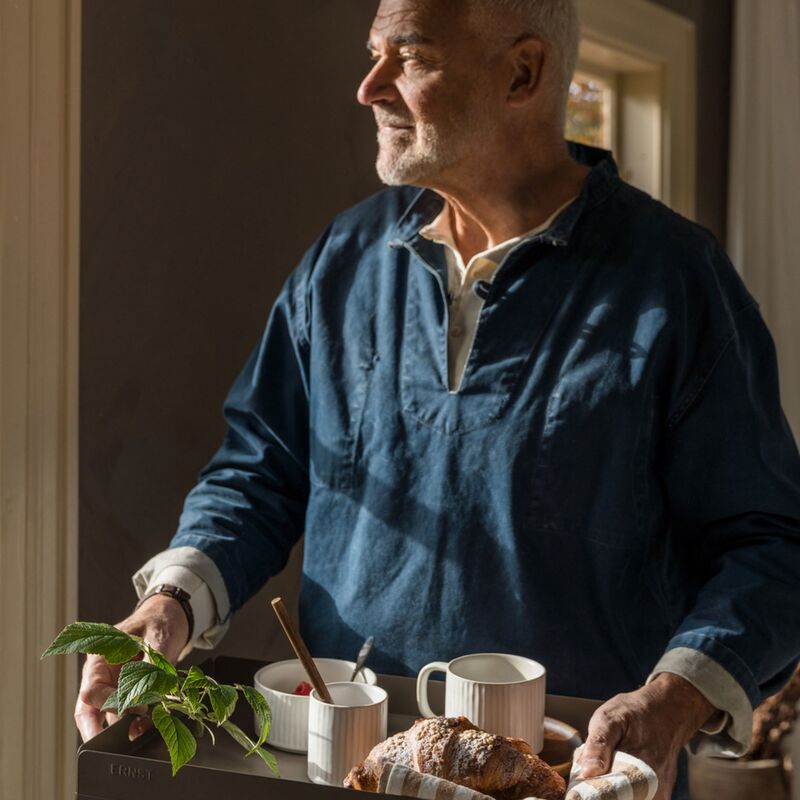 Krus uden hank riflet, naturhvid