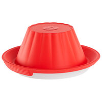 Puddingform med fat, rød