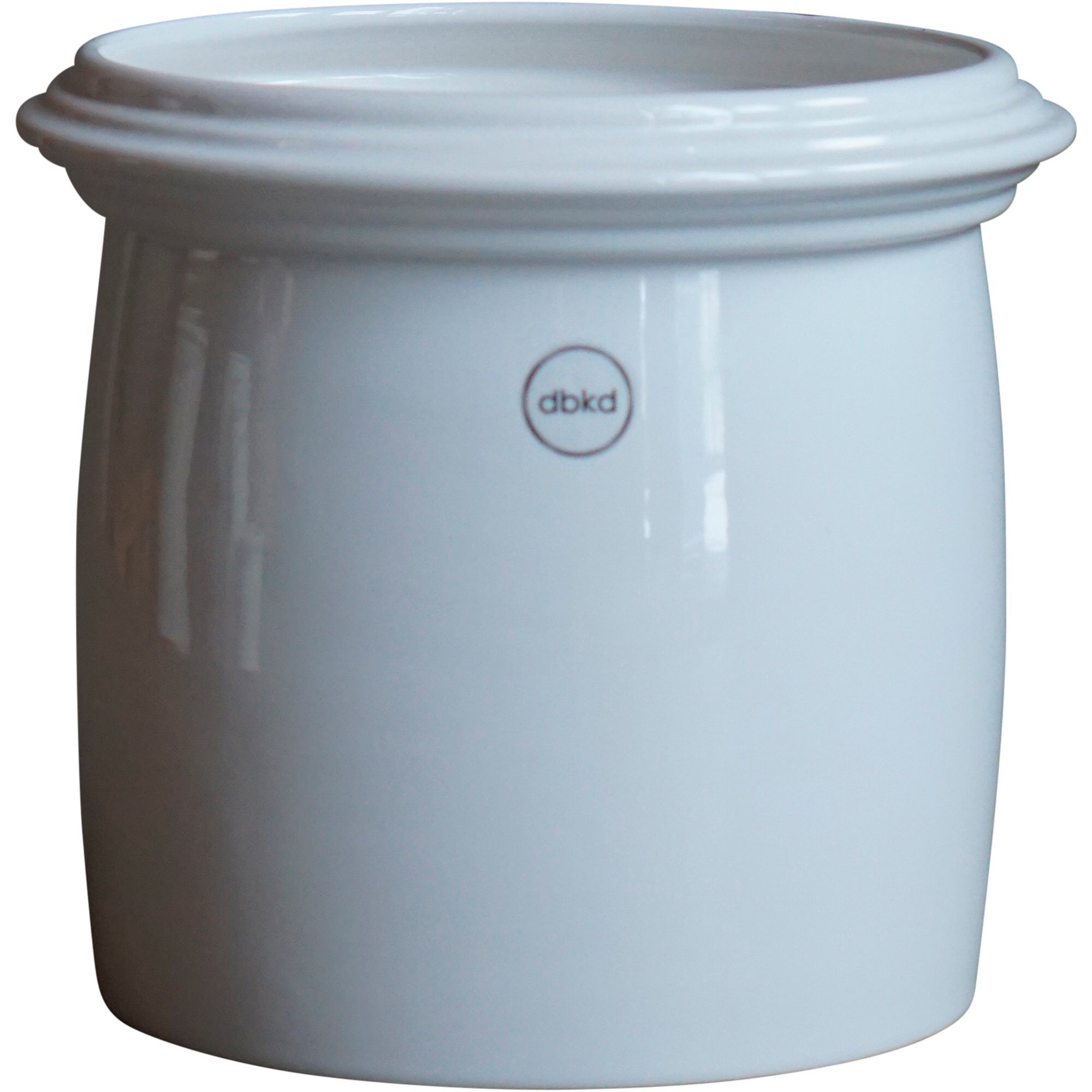 Kruset kruka, small, shiny white