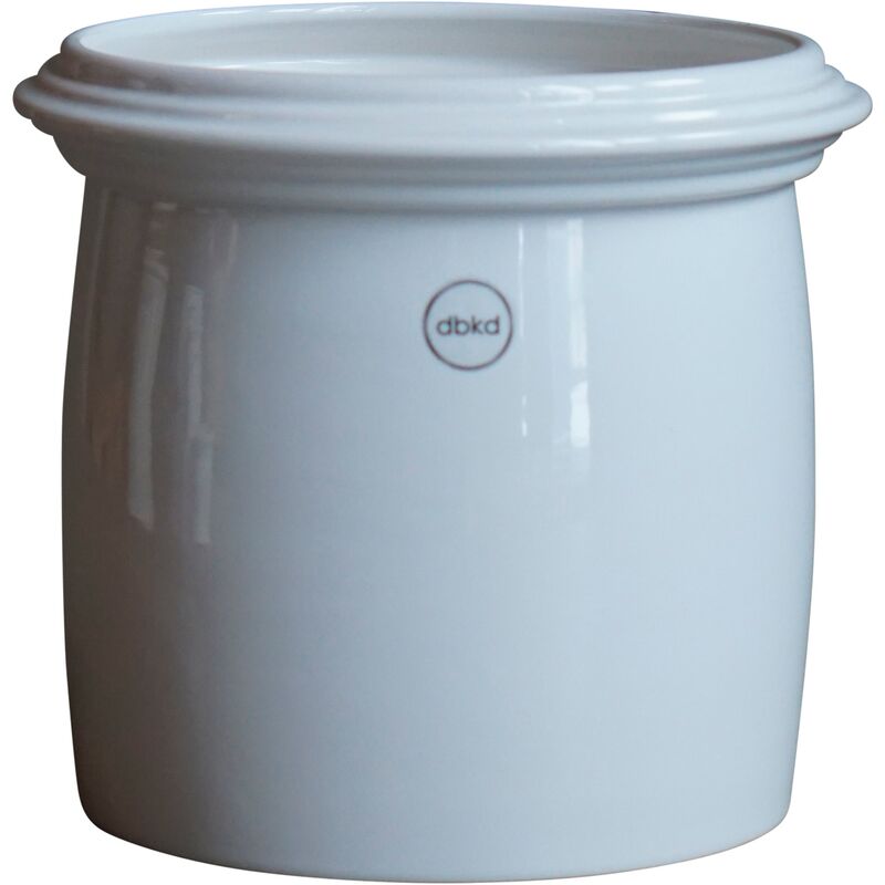 Kruset kruka, small, shiny white