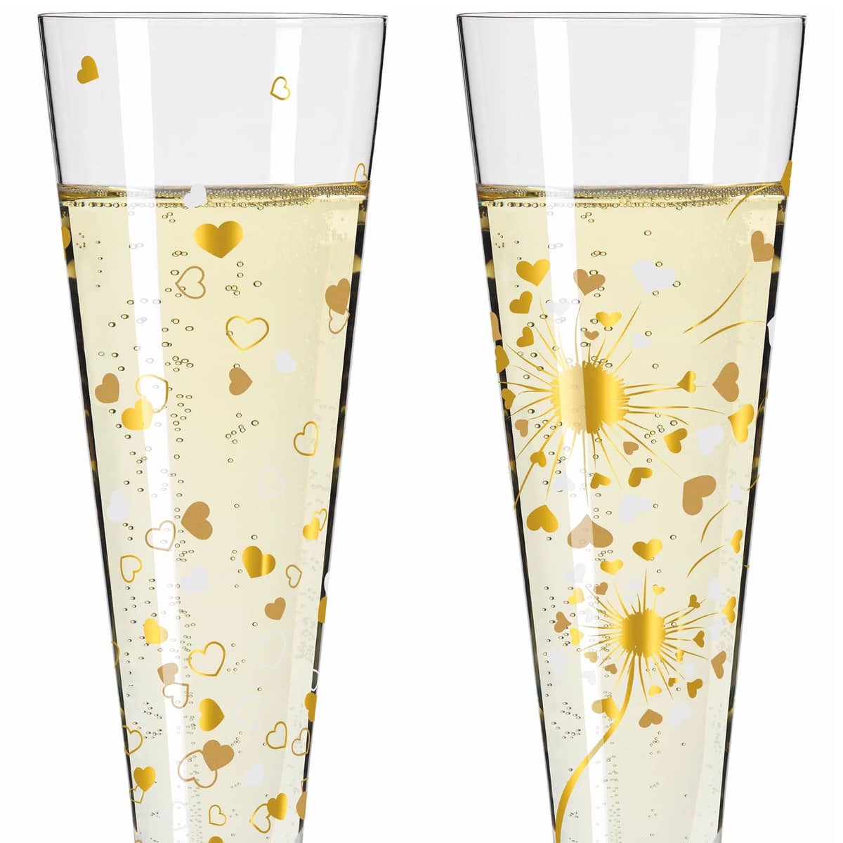 Goldnacht Heart champagneglas, 2 st