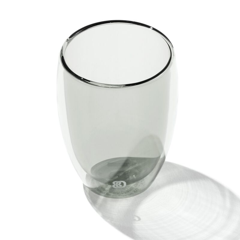 PAVINA dobbeltsidet glas 35 cl, grå, 2 stk.