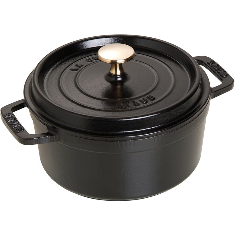 Pyöreä La Cocotte, 18 cm. 1,7 litraa, musta
