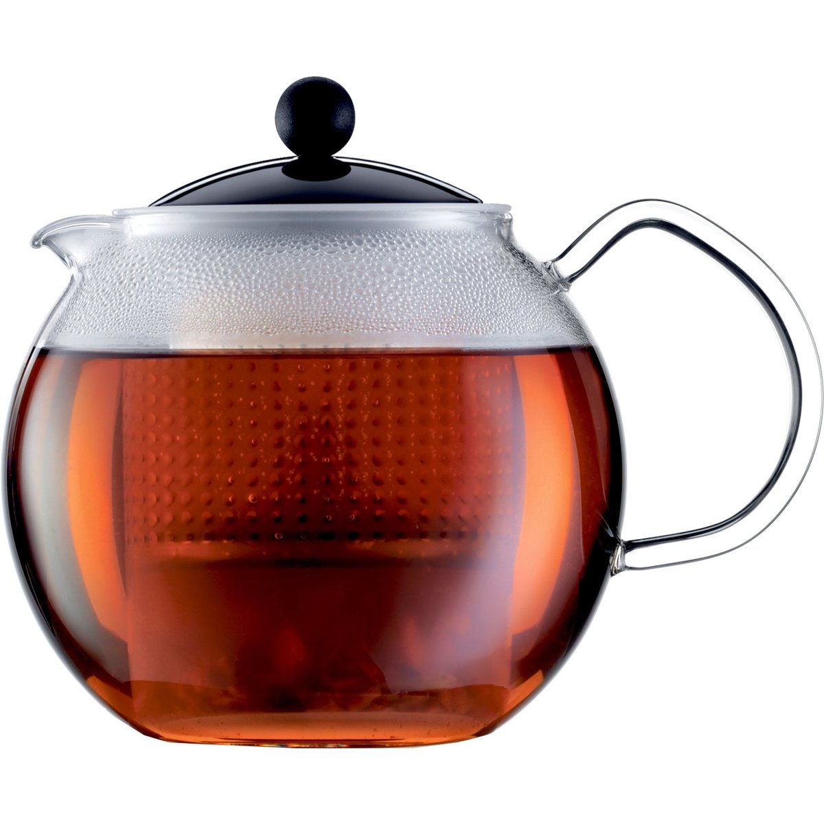 ASSAM-teekannu, lasikahvallinen, 1,0 l – musta