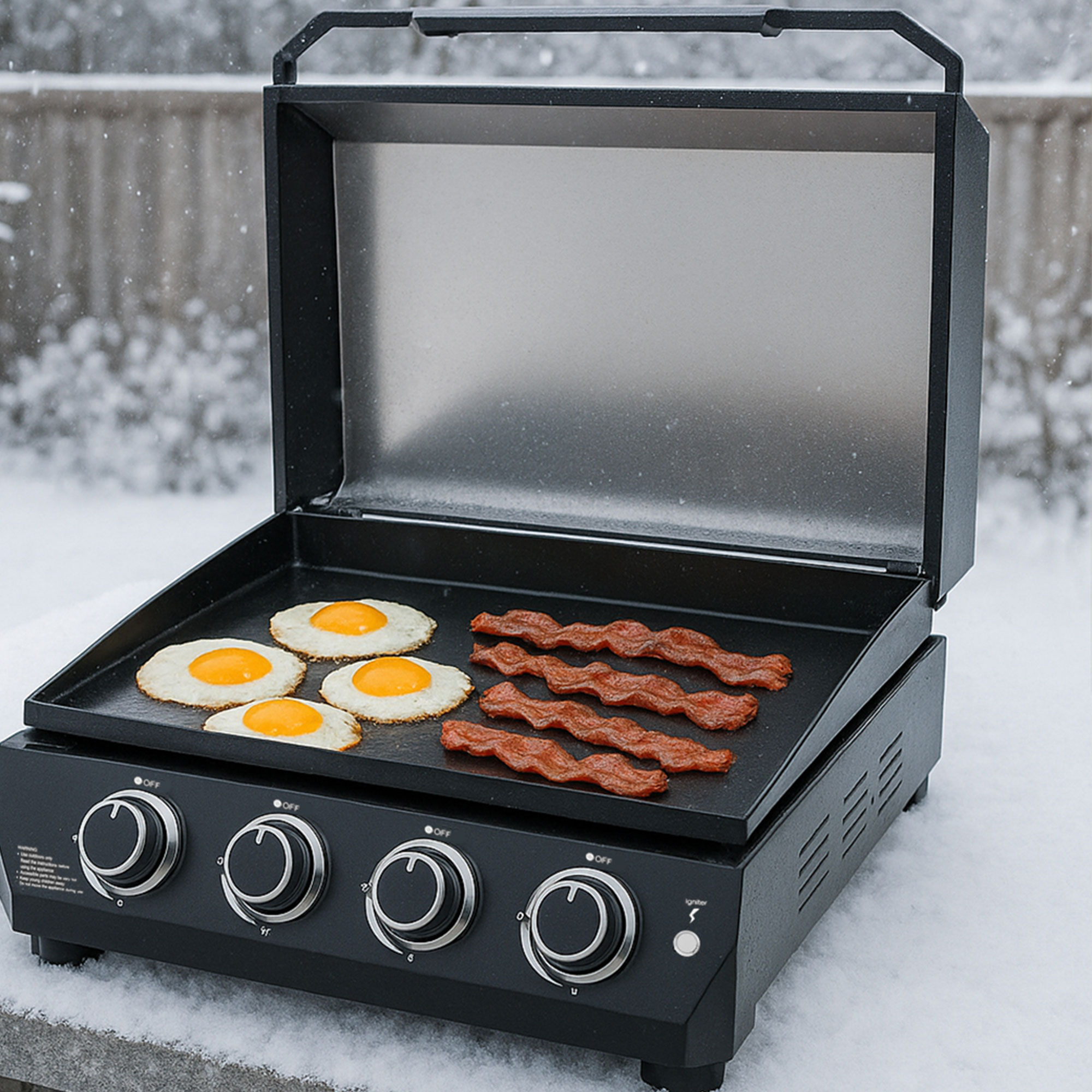 Stegeplade 4 brændere, 59 cm