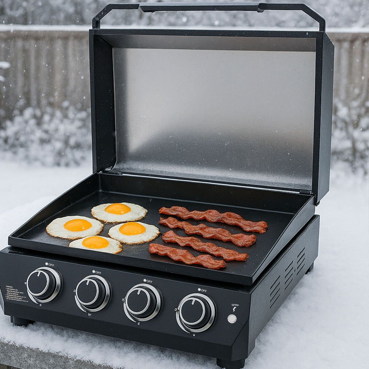 Stegeplade 4 brændere, 59 cm