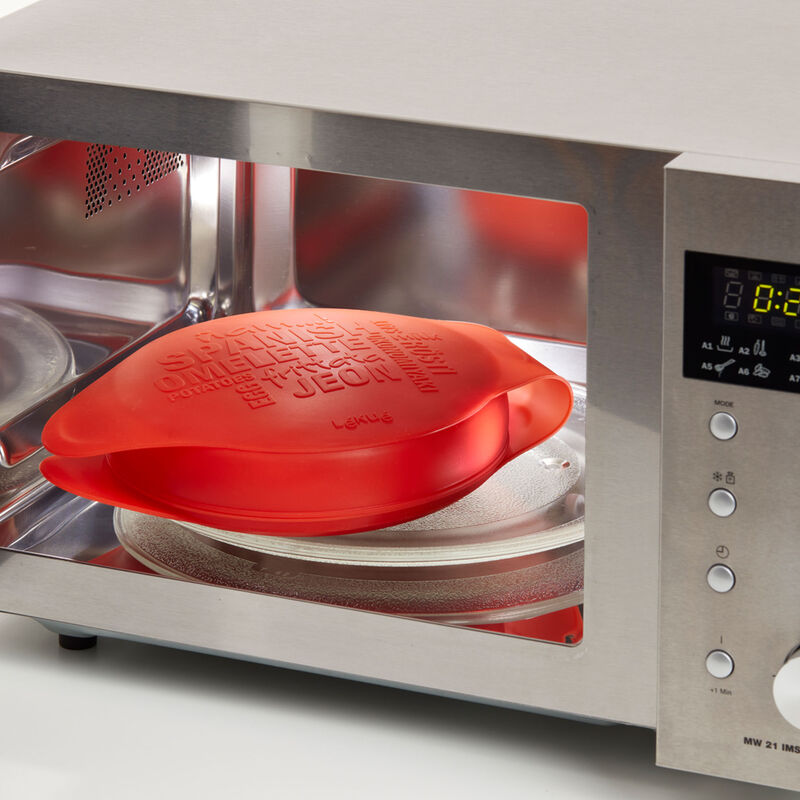 Spansk omelettform för mikrovågsugn, röd