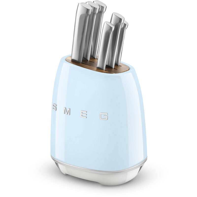 Knivblock med knivar (6 st), pastellblå