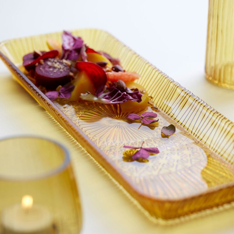 Kusintha serveringsfat 38 x 14 cm, bärnsten