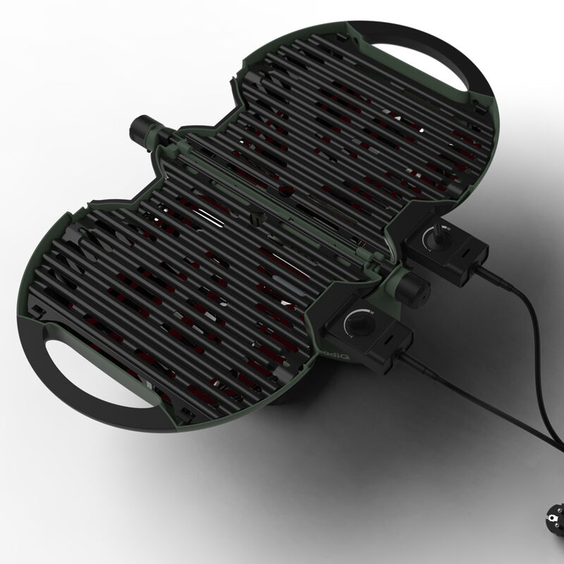 NomadiQ Bærbar elektrisk grill E-BBQ, grønn
