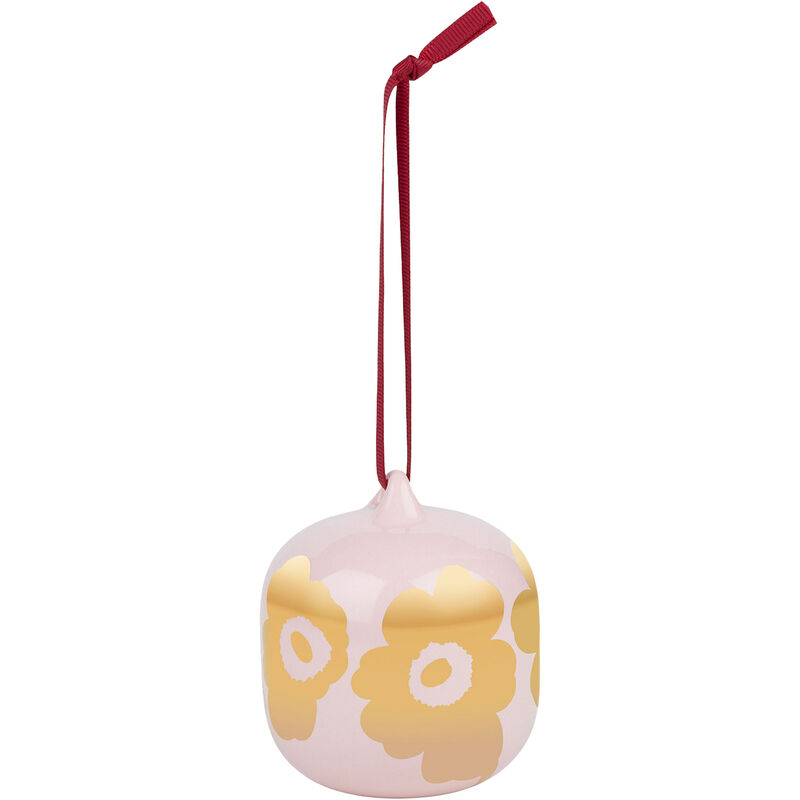 Unikko Juletræspynt, rosa/guld