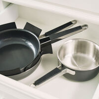 Pure grydesæt 3 dele + 2 låg, rustfrit stål, grå