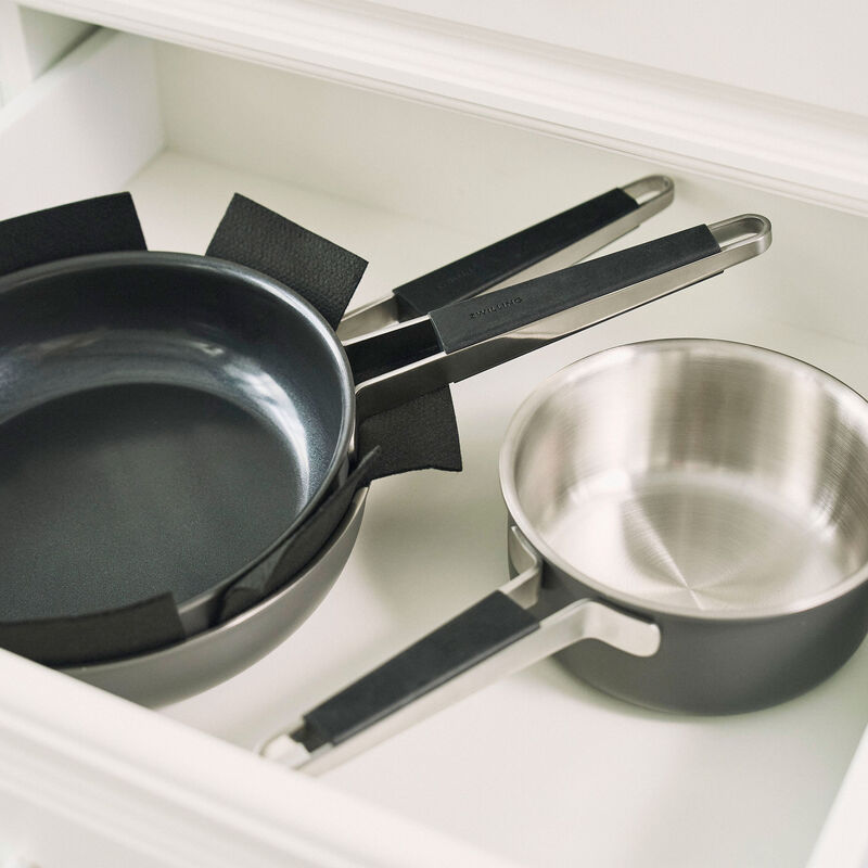 Pure grydesæt 3 dele + 2 låg, rustfrit stål, grå