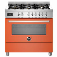PRO96L1EART Professional gaskomfur med ovn, 90 cm, orange