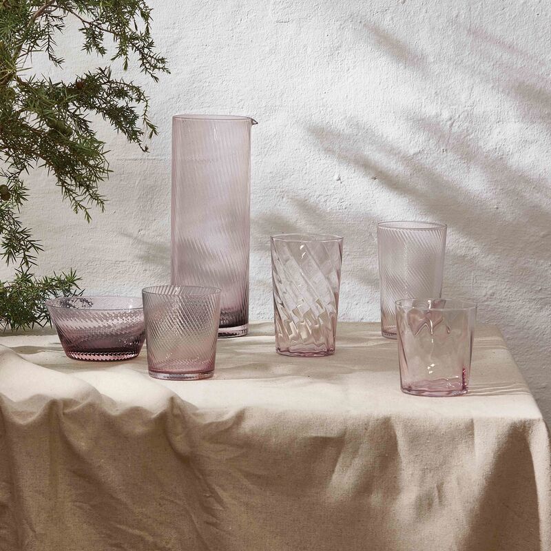 RAW Unique Swirl highballglas 45 cl, pink