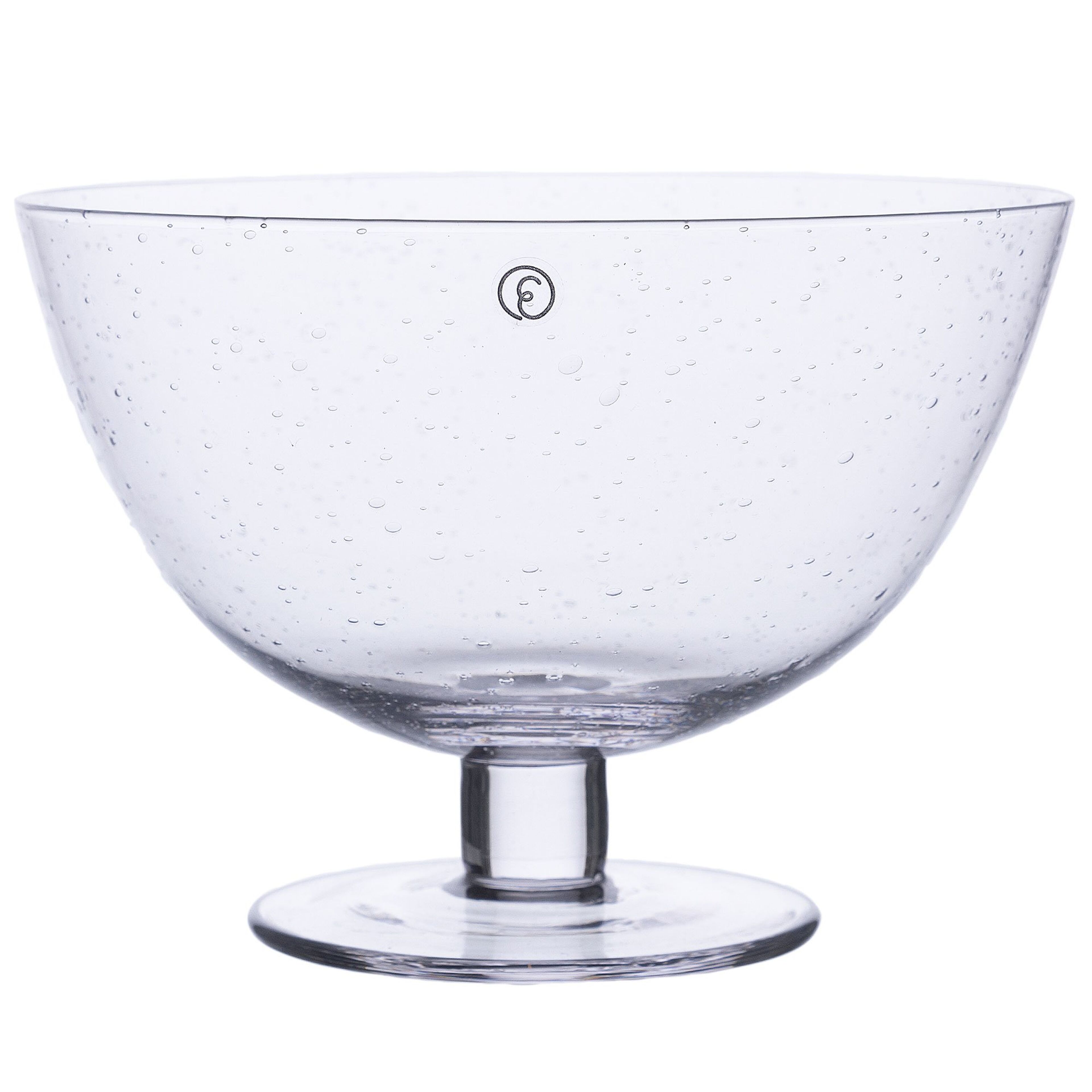 Skål på fot 16,5x12 cm, bubbligt glas