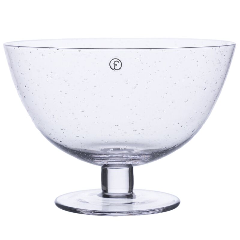 Skål på fot 16,5x12 cm, bubbligt glas