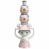 Lady with hat vase 50 cm, rosa