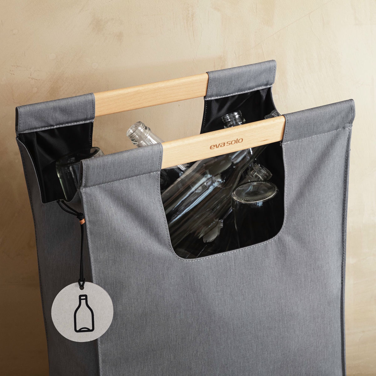 Affaldssorteringspose, 28 liter, mørkegrå