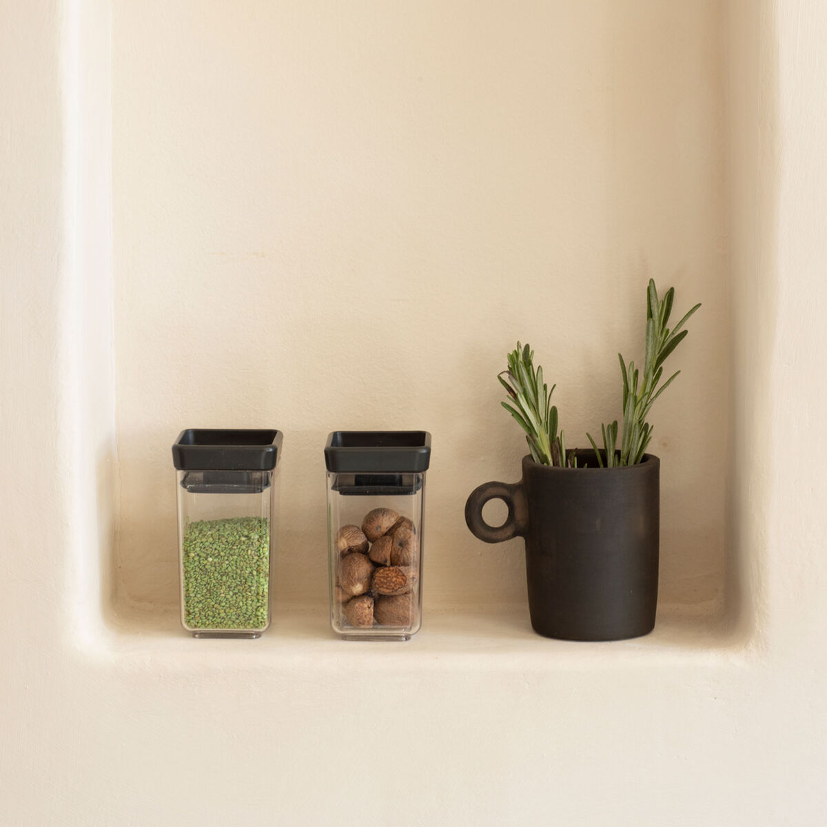 Tasty+ stapelbart beholderesæt 2 dele, mørkegrå