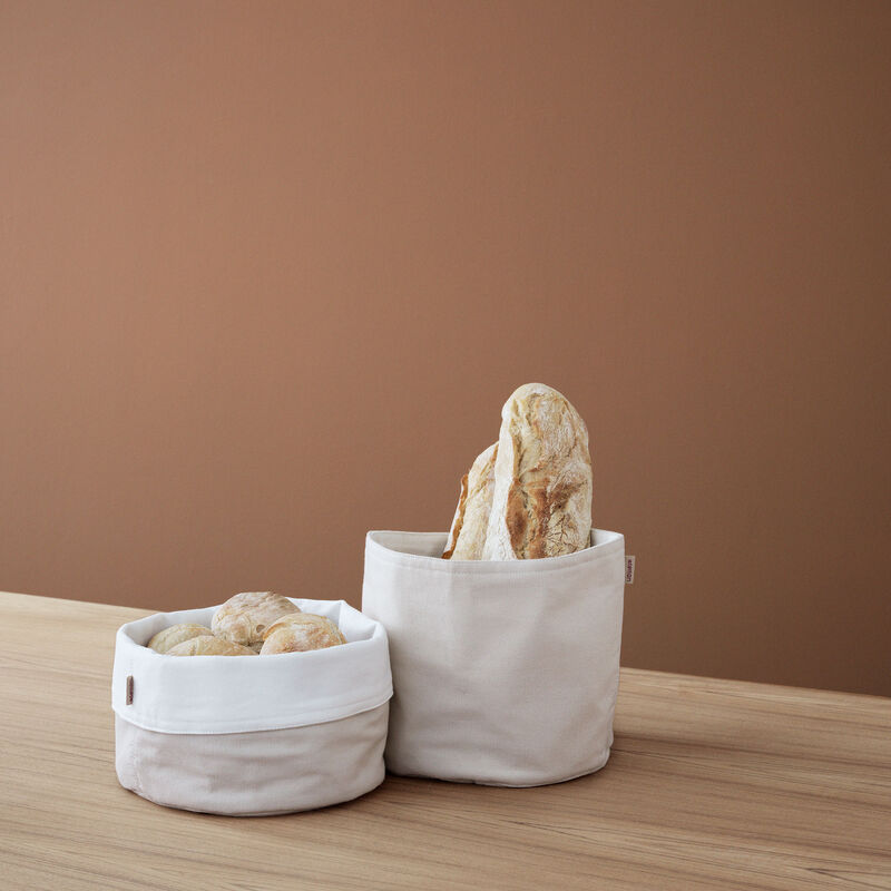 Brødpose Stor Sand/hvit