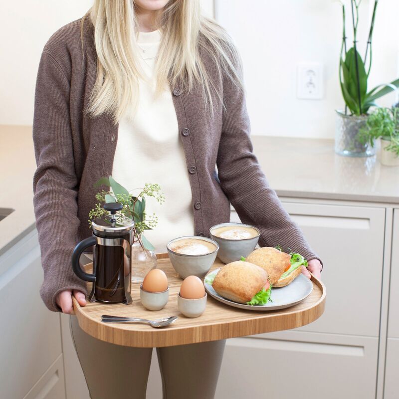 CurveLine tarjoiluvati anti-slip, large, pajupuu/harmaa