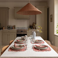 Gia pellavalautasliina 45 × 45 cm 2-pakkaus, vaaleanpunainen/valkoinen