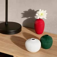 Hammershøi vase 3 stk, rød/grøn/hvid