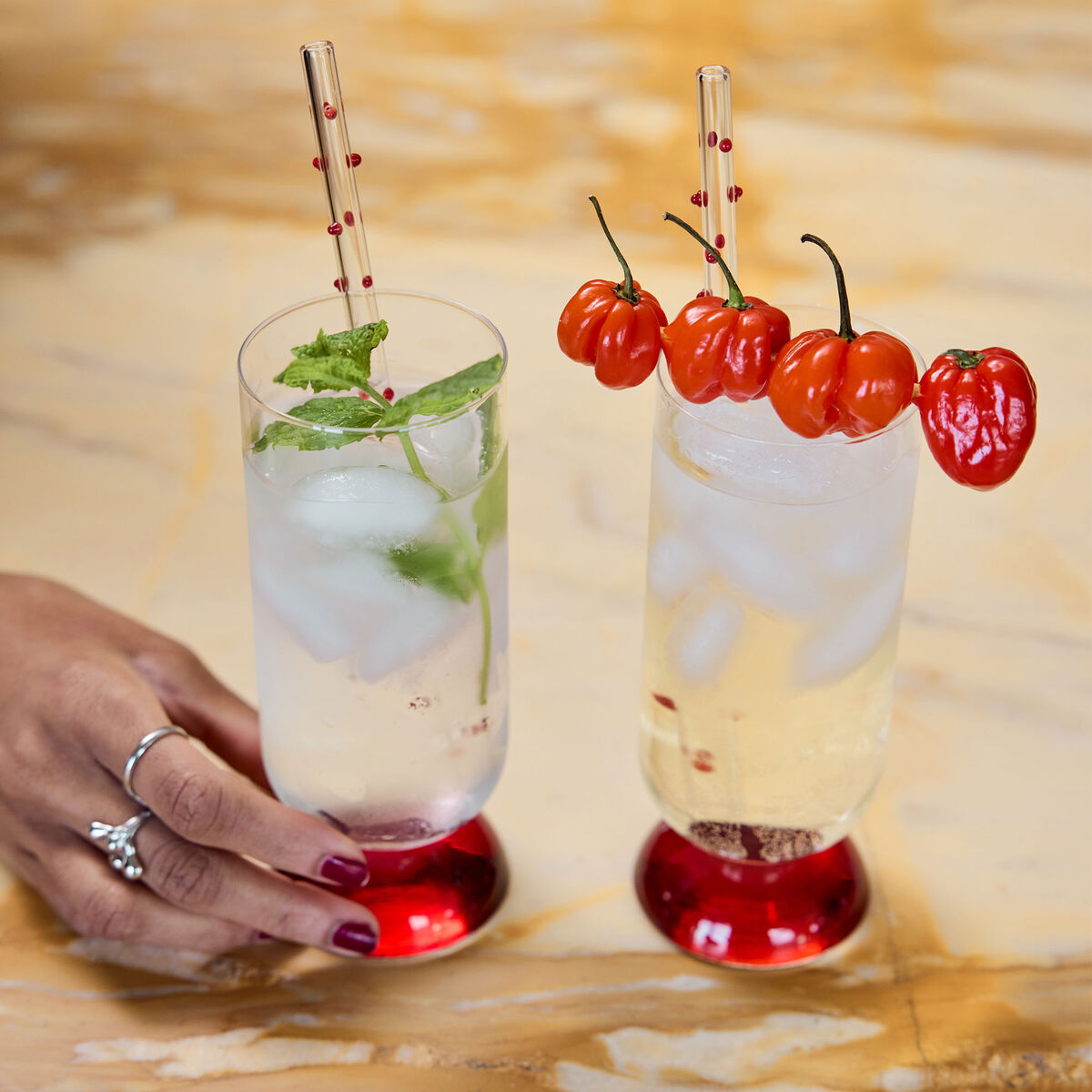 Spice högt dricksglas 38 cl 2-pack, röd