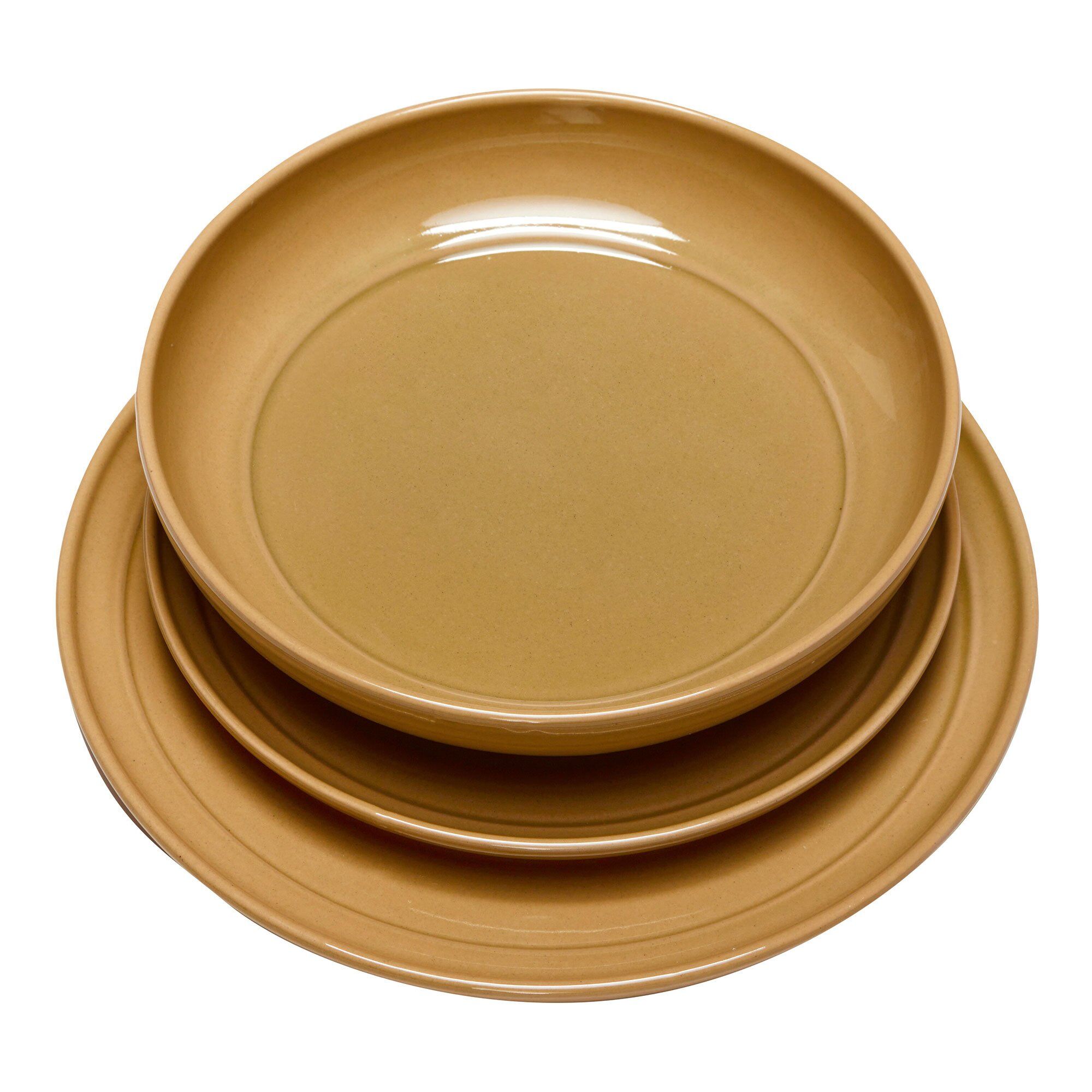 Alternativ bild 1 för Hübsch Amare lunchtallrik 23 cm, brun