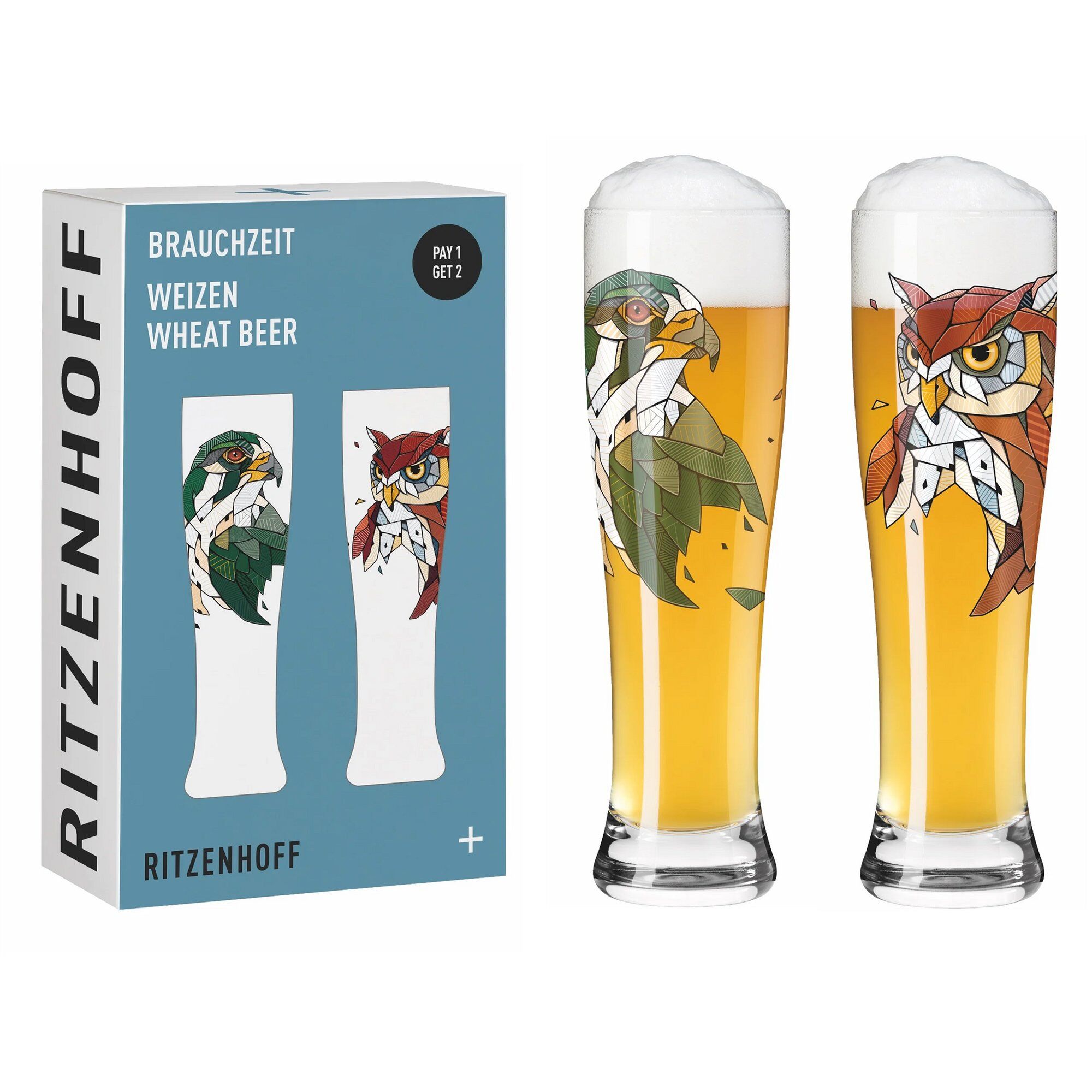 Alternativ bild 1 för Ritzenhoff Brauchzeit Vete ölglas, 2 st