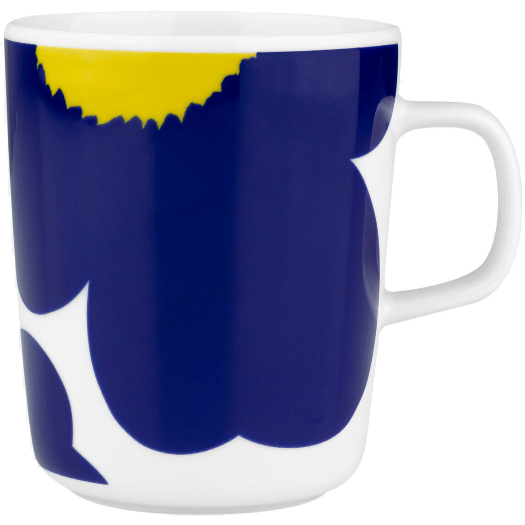 ISO Unikko Oiva mugg 2,5 dl, vit/blå/gul