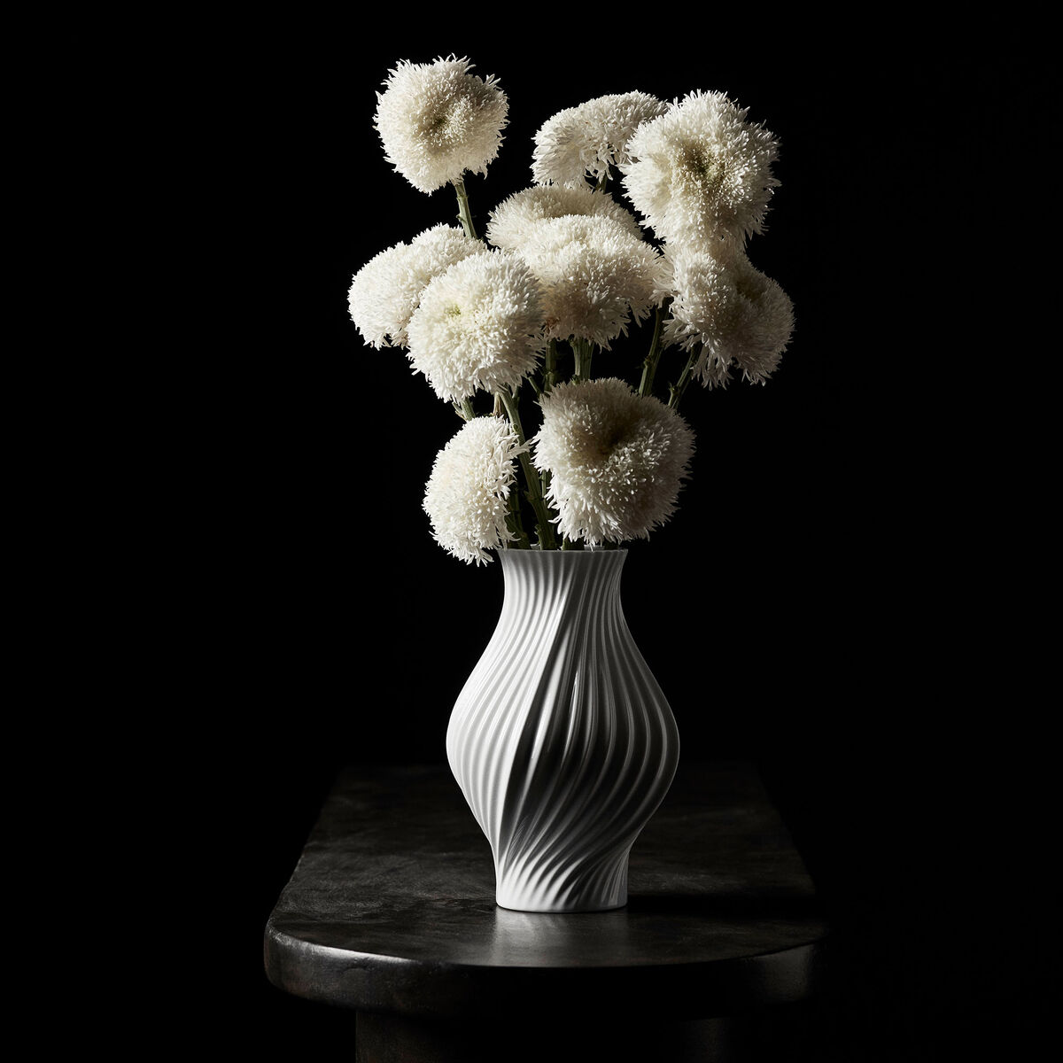 Lyngby Porcelæn Twist vase 25 cm, hvit