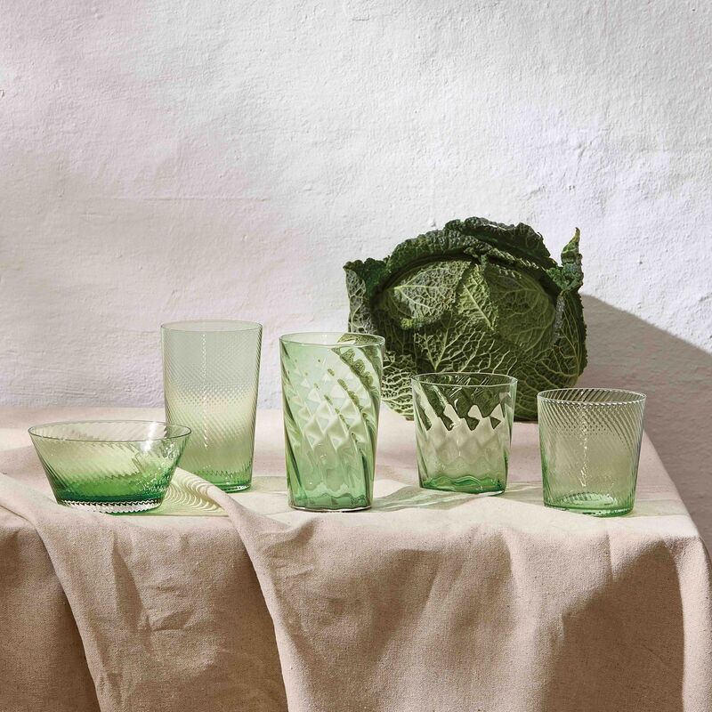 RAW Unique Swirl vandglas 30 cl, grøn