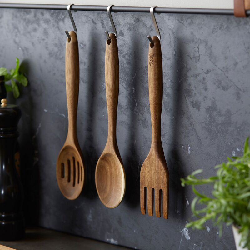 gaffel 30,5 cm, akaciaträ