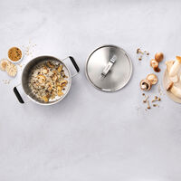 Pure grytset 3 dele + 2 låg, rustfrit stål, hvid/creme