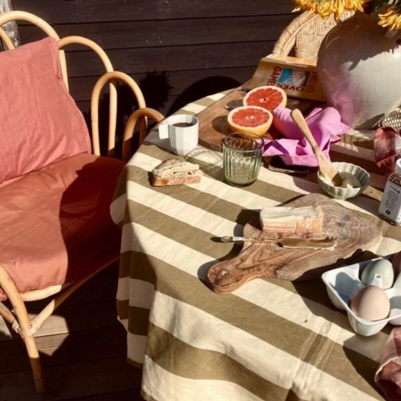 Simona bordsduk 250x145 cm, grön/gul