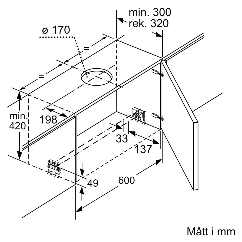 LI67RB531 iQ300 utdragbar köksfläkt, silver