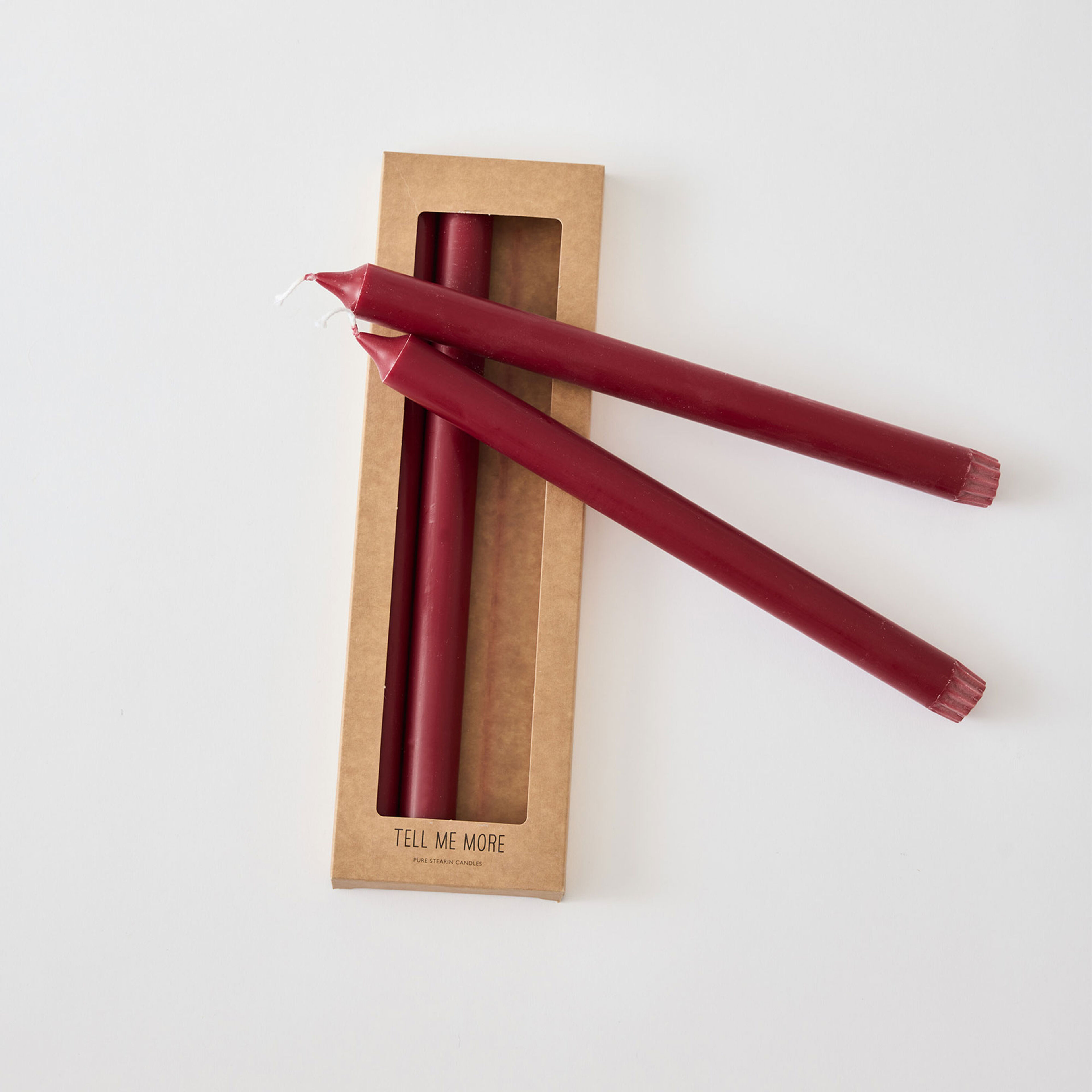 Steariinikynttilä 4-pack, tummanpunainen