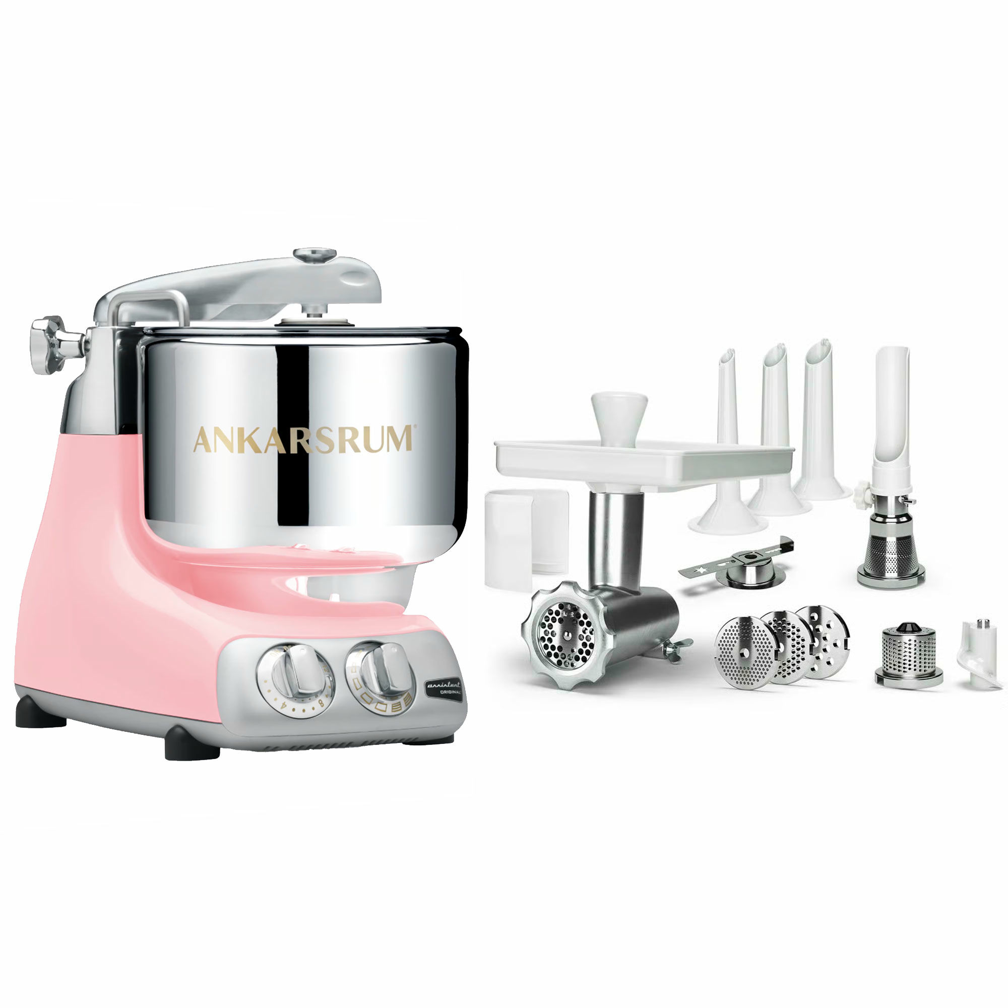 Ankarsrum Assistent Original AKM6230 Cloudy Pink + Komplett kjøttkvern