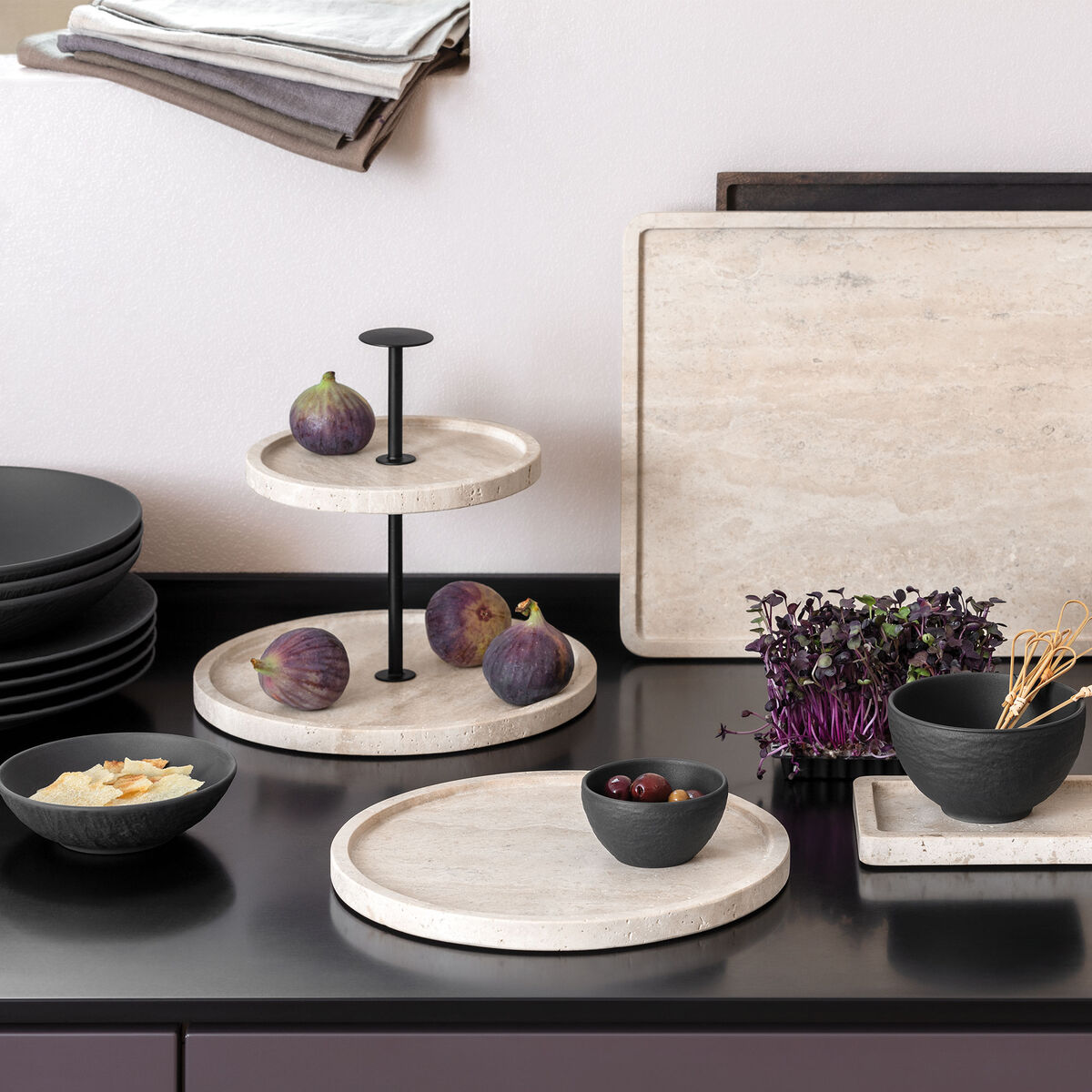 Villeroy & Boch Manufacture Travertine Serveringfas Ø24,5 cm