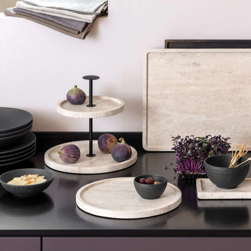 Villeroy & Boch Manufacture Travertine rundt serveringsfat 24,5 cm